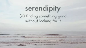 Serendipity là một khoảnh khắc may mắn tình cờ mang lại niềm vui không dự đoán trước.