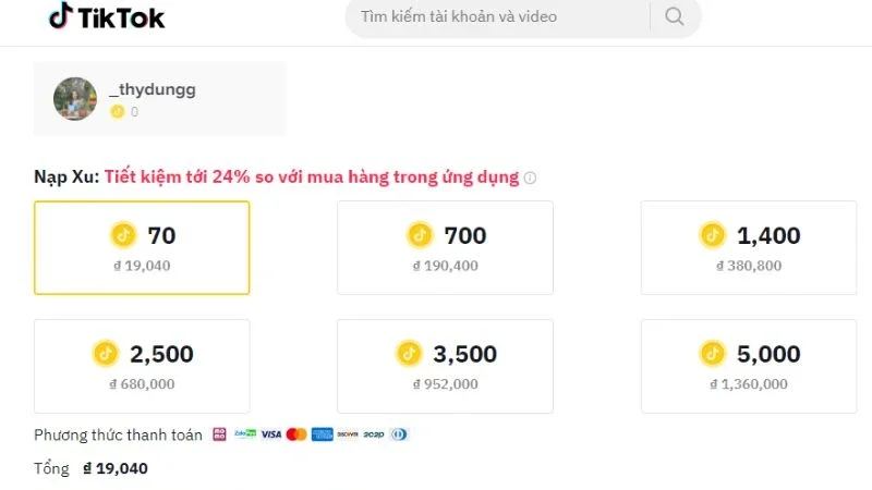 TikTok không cho phép hoàn tiền dễ dàng sau khi nạp, vì vậy hãy chắc chắn khi thực sự muốn nạp